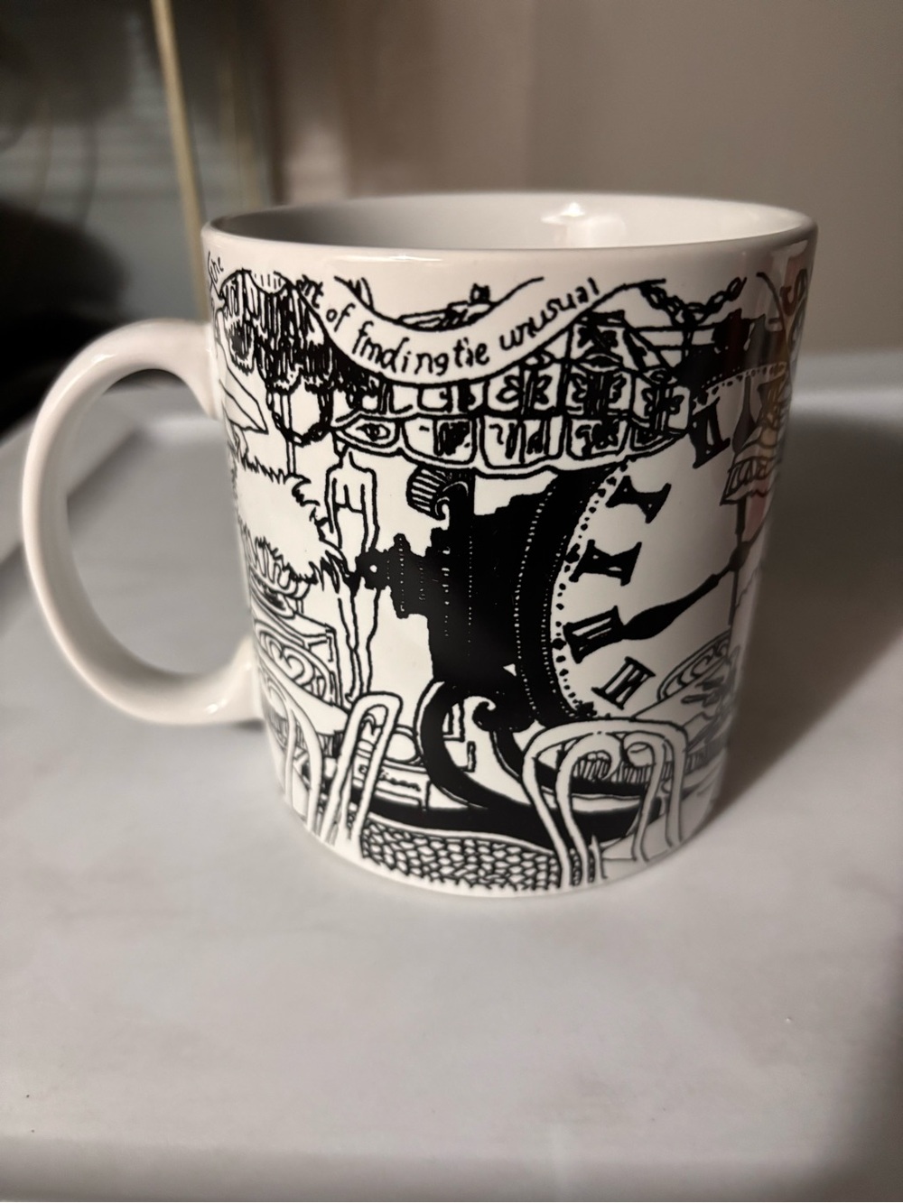 Serendipity Black / White Ceramic Mug from their NYC Location